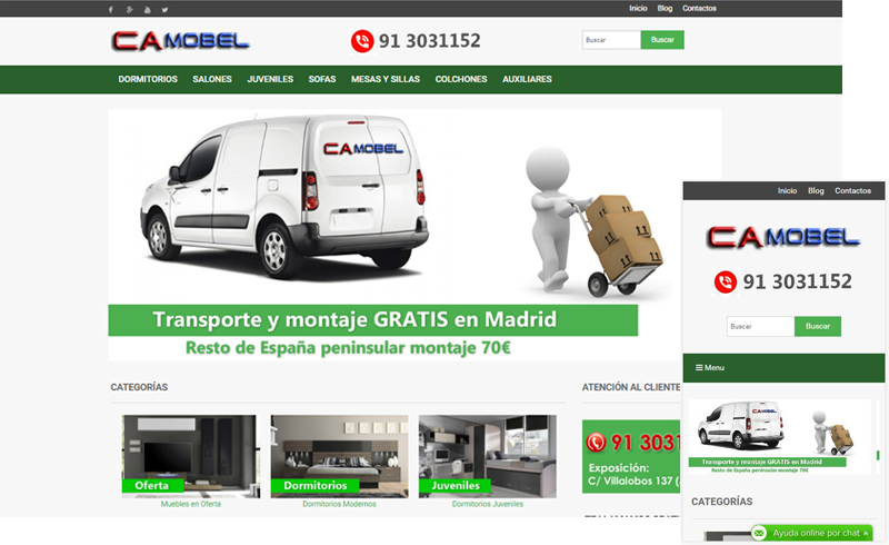 Diseño Tienda Online Camobel